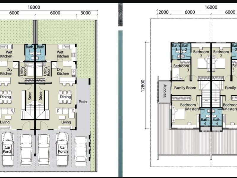 2 Storey Semi D Corner House Park Residence , Sugud with big land