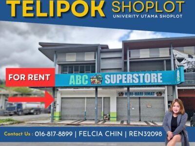 FOR RENT UNIVERSITY UTAMA SHOPLOT