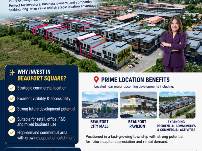 BEAUFORT SQUARE – PRIME 3-STOREY COMMERCIAL SHOPLOTS