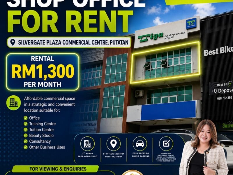 FOR RENT | 2ND FLOOR SHOP OFFICE - Silvergate Plaza Commercial Centre, Putatan