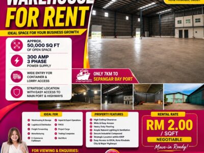 WAREHOUSE FOR RENT | KKIP, KOTA KINABALU